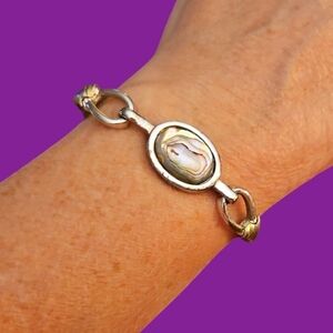 VTG AVON 1978 Oval Abalone Shell Bracelet